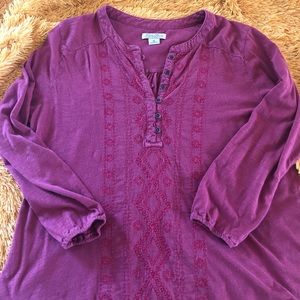 Lucky Brand Red Flowy Blouse